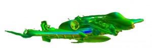 A-10 aircraft with centerline fuel tank used in System Identification (SID) of CFD.